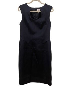 Anne Klein Sheath Midi Dress in Denim Navy